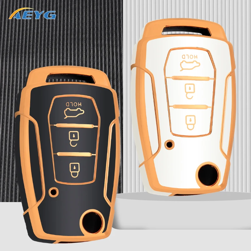 

TPU Car Key Case Cover Shell Fob For SsangYong Kyron 2 Sanka Actyon Korando Tivoli 3 Buttons Key Cover Auto Accessories