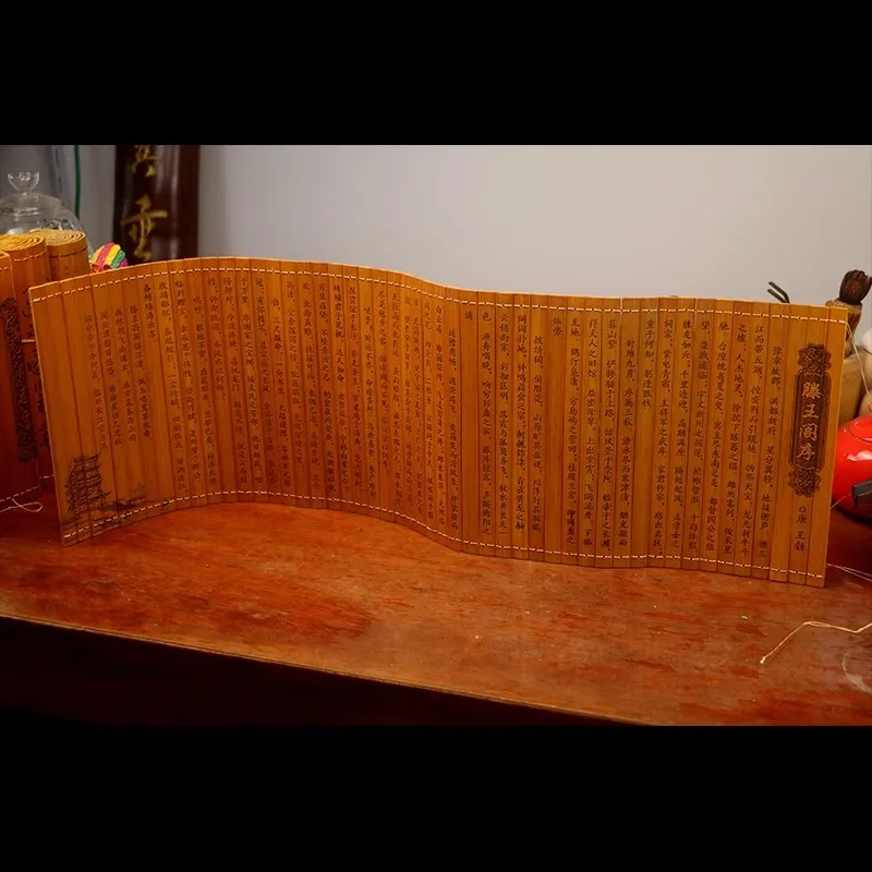 Chinese ancient culture bamboo slips, scrolls, Wang Bo,tengWang Ge, preface, full text, decoration, ornaments,gift giving