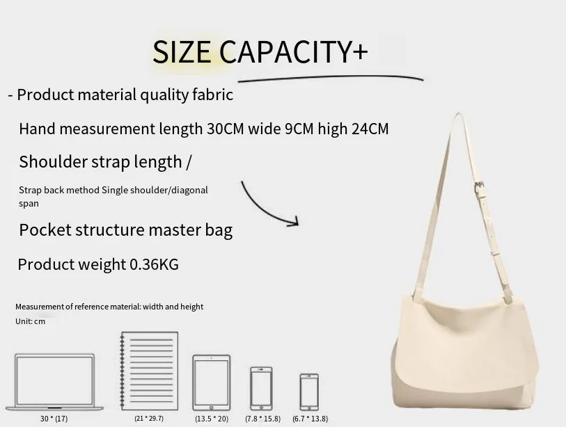 CHARHP&KEJNT2024 Nuova borsa a tracolla grande capacità per le donne, semplice borsa a tracolla singola_voghion.com