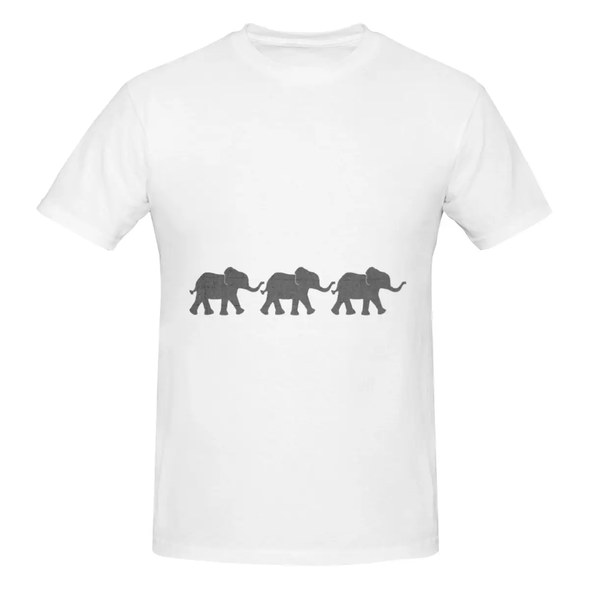 

High Quality 100% Cotton Three Elephants Racerback Men's Basic Short Sleeve T-Shirt