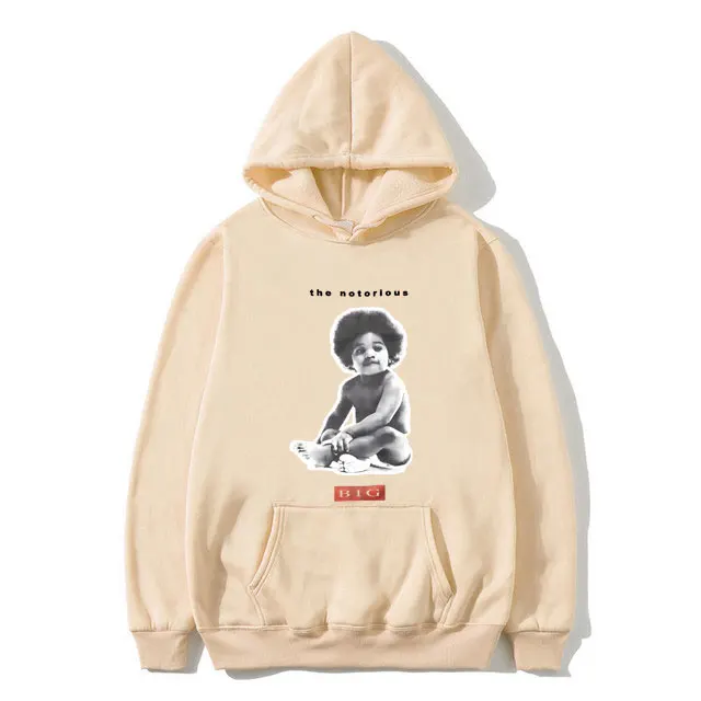 Sweat à Capuche Hip-hop Big Poppa / Ready To Die | Gris, Coton, Unisexe Adulte | Neuf Sans étiquettes
