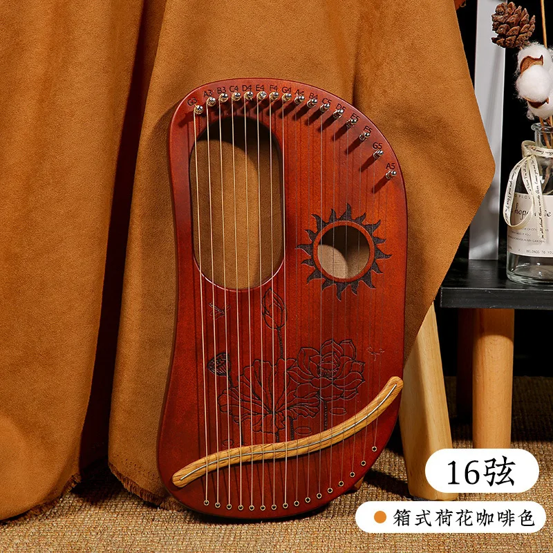 Harp 10 16 19 Strings Harp Lyre Piano 19 Strings Lyre Full Veneer Solid Wood Mahogany Musical Instrument