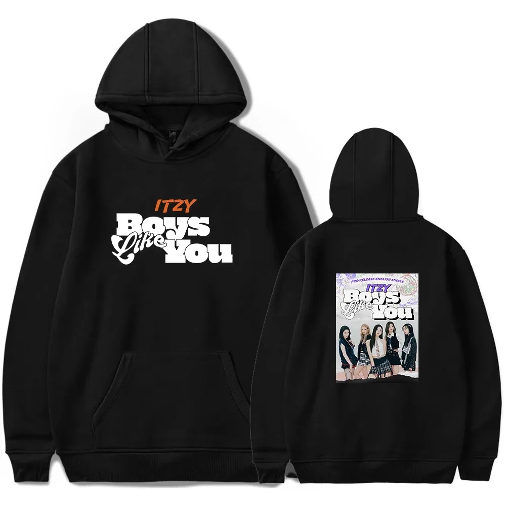 Itzy Hoodie Album Blah Blah Merch Hoodie Moletom Das Mulheres Dos Homens KPOP Fashion Hoodie Oversed Harajuku Street Wear Routes