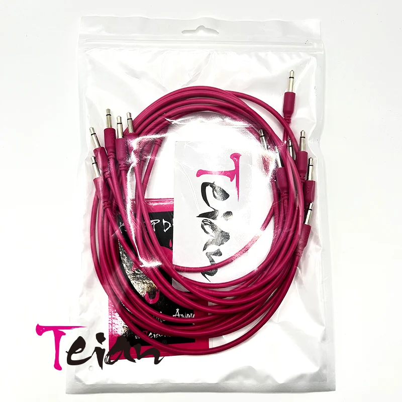 Eurorack patch cable 60/40/20cm TPE modular synthesizer black/magenta Teian