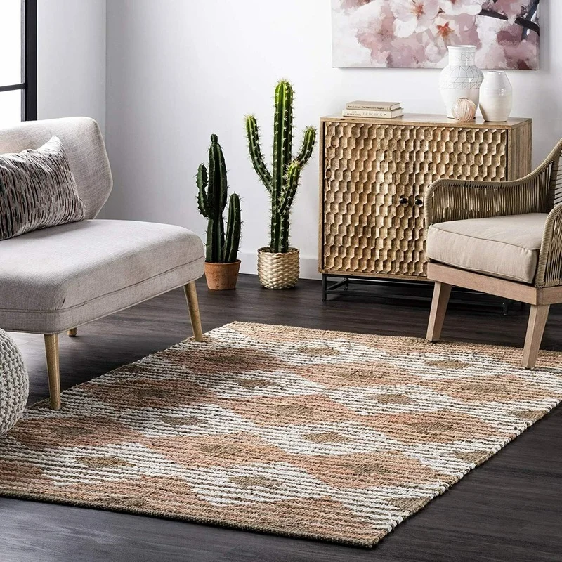 

Rug 100% Natural Jute Braided Style Runner Rug rustic look Area Carpet Rag Rugs