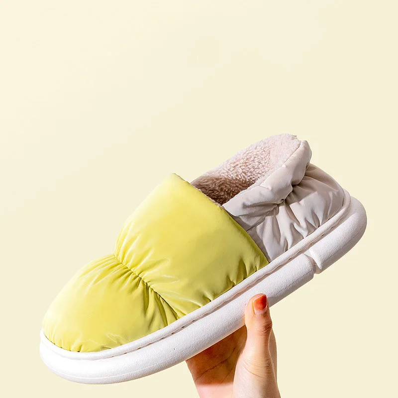 Comwarm 겨울 토스트 여성 따뜻한 플러시 코튼 슬리퍼, 실내 가정 실내 미끄럼 방지 두꺼운 밑창 모피 신발, 커플 2022, 신제품