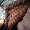 Hand Knitted Designer Genuine Leather Elegant ​Handle Female Totes Vintage Women's Handbag Cowskin Lady Large Shoulder Bag 5