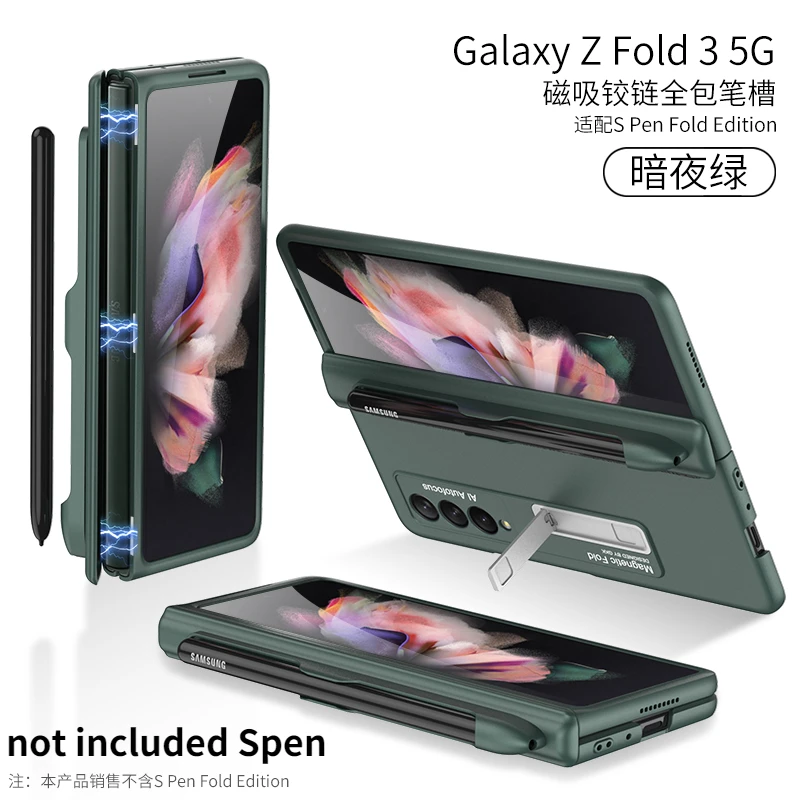 Từ Chân Đế Ốp Lưng Dành Cho Samsung Galaxy Samsung Galaxy Z Gấp 3 Ốp Lưng S Khe Cắm Bút Z Gấp 3 Ốp Lưng Đựng Bút Z Gấp 3 Spen Ốp Lưng samsung silicone Cases For Samsung