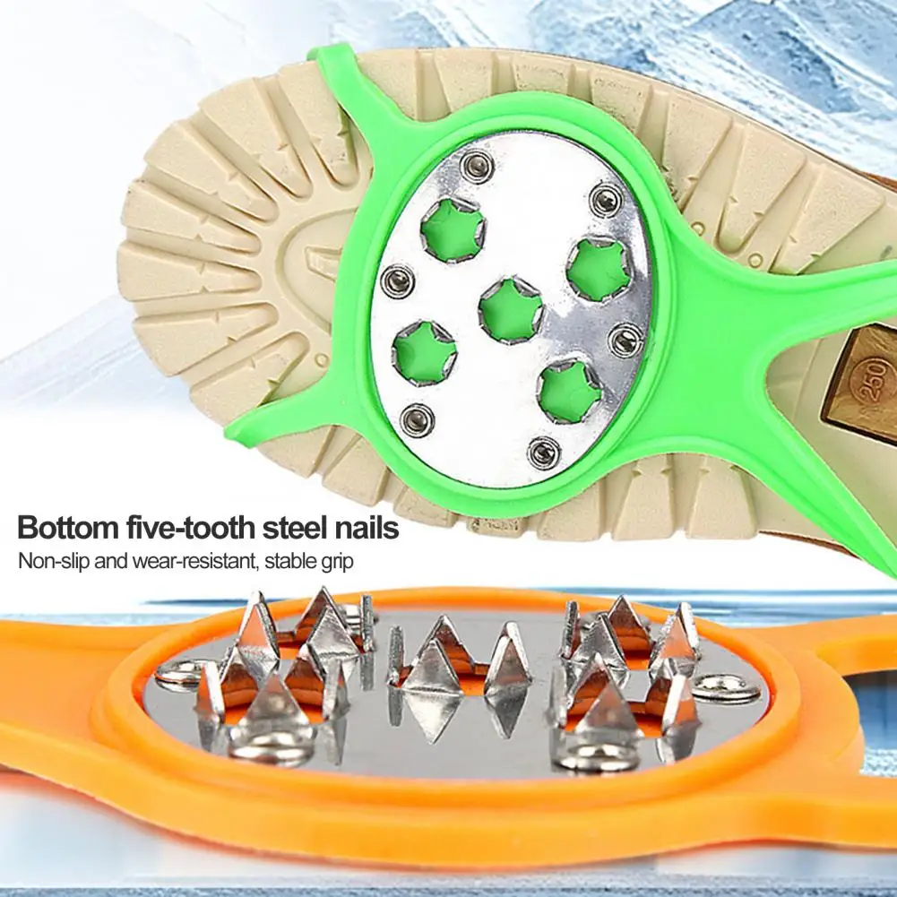 1 Pair Studs Crampons Traction Cleats Snow Shoe Spikes Anti-Skid