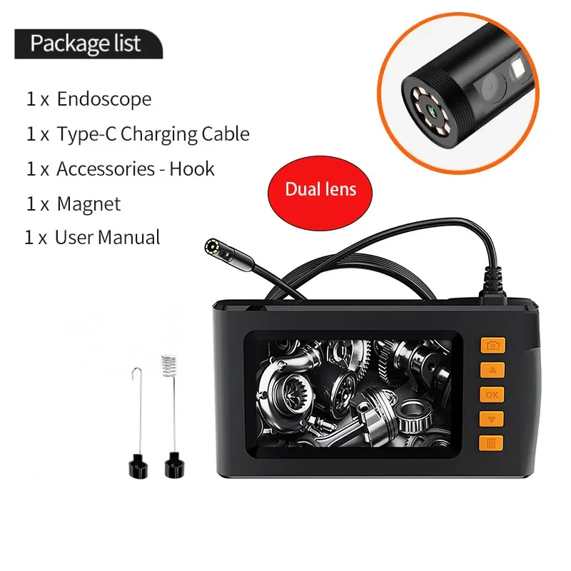 Telecamera di ispezione, 8 mm, doppia lente, 2 MP, HD, WiFi Telecamera di ispezione, 8 mm, doppia lente, 2 MP, HD, WiFi