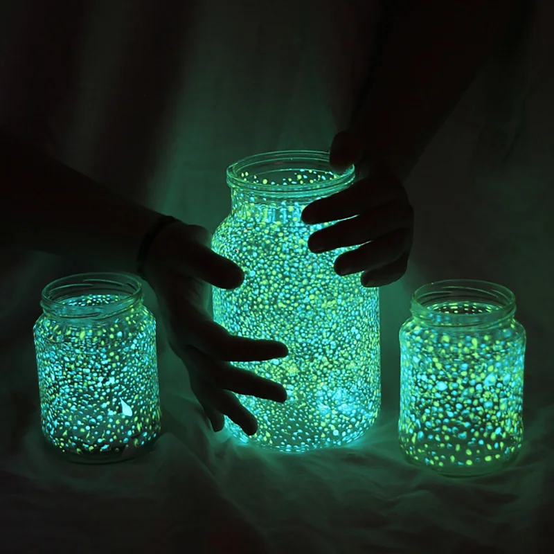 1000pcs Outdoor Luminous Stones Glow In Dark Garden Pebbles Fish Tank Decoration Walkways Path Patio Lawn Yard Glow Gravel Decor
