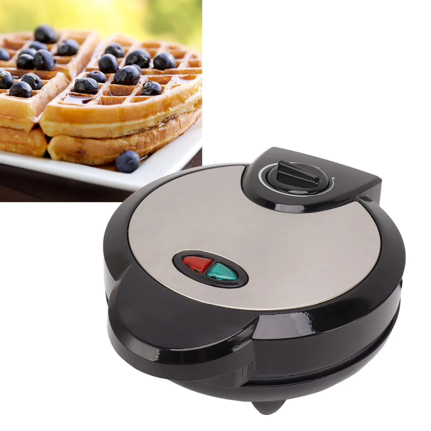 1200W Waffle Maker Double Side Flip Cooking Plate Adjustable Temp Non Stick Baking Pan EU Plug 220V