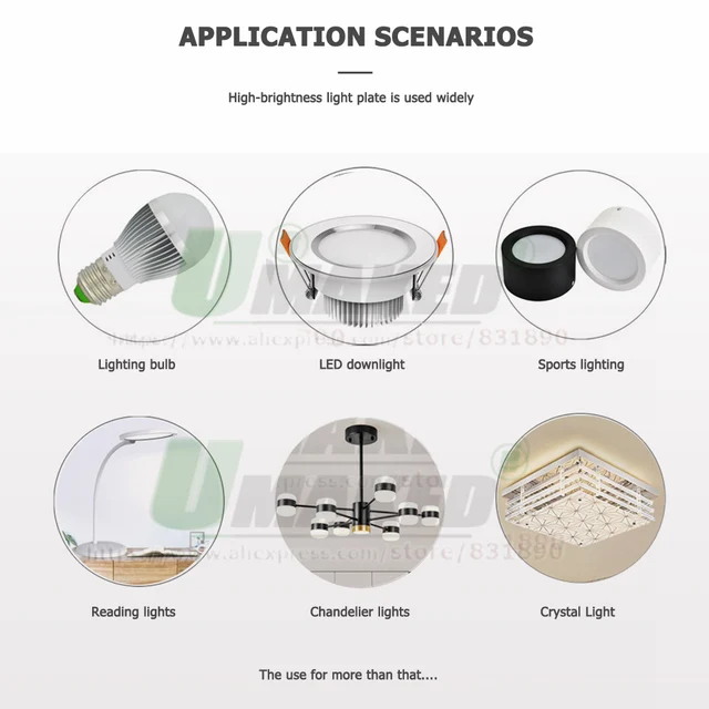 AMNOUR 100 Stück LED Kühlkörper - 1W/3W/5W PCB High Power LED Mit Aluminium Grundplatte