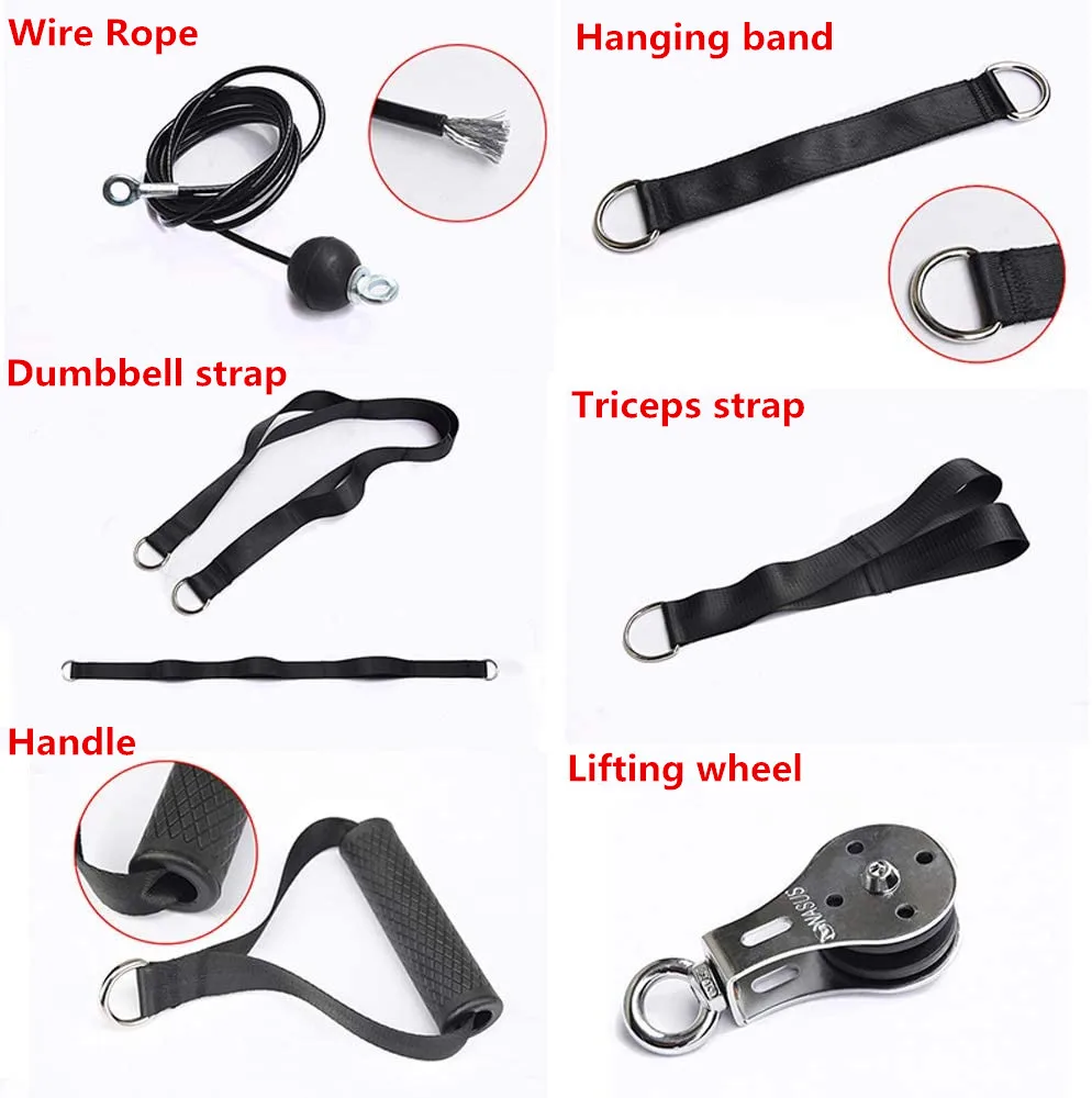 Forearm Wrist Roller Trainer  Exerciser Heavy Duty Pulley System for LAT Pulldowns Bicep Curls Triceps 3