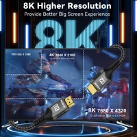 8K@60Hz 4K@120Hz HDMI 2.1 Cable 48Gbps Certified - HDR10 3D eARC VRR for PS5/PC/HDTV/Projector, Ultra High Speed Cord - Image 3