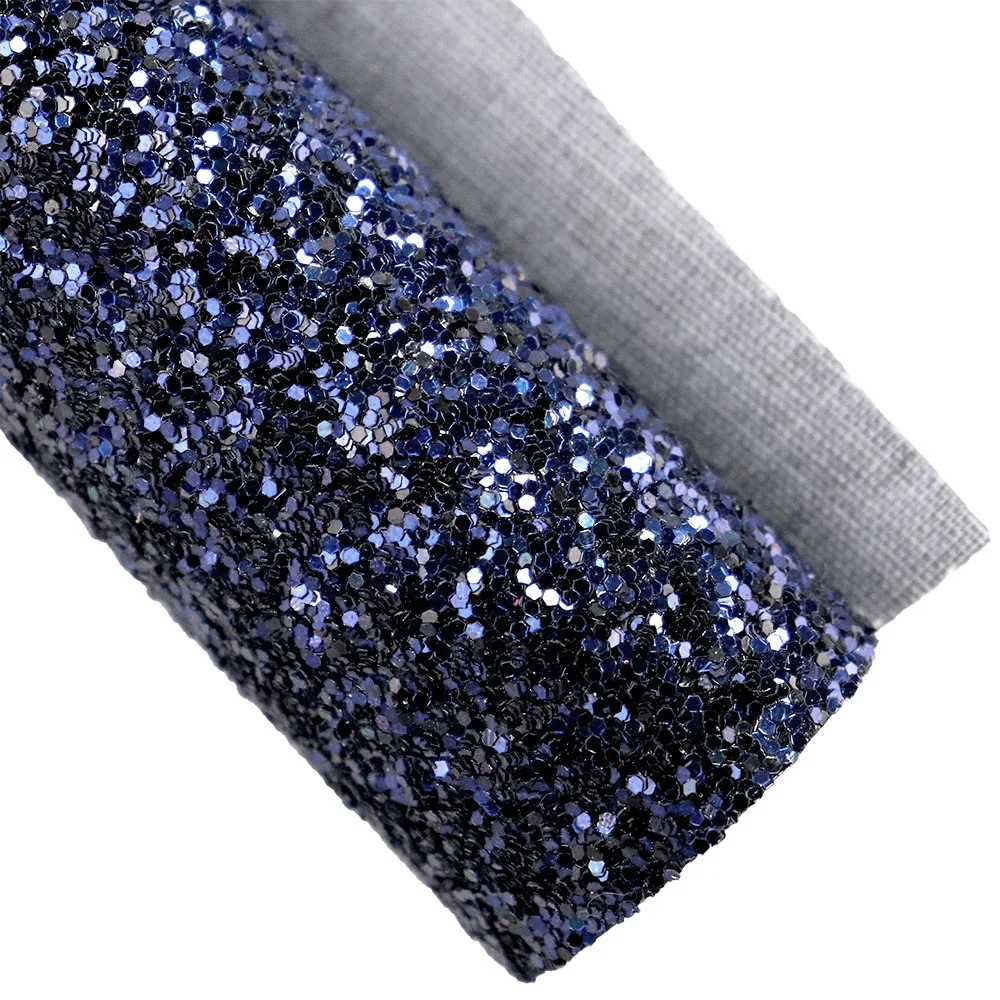 30x134cm Roll Red Black Blue Plain Dyed Chunky Glitter Fabric Leather For Bows Earring Home Decoration Bag DIY AY071