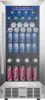 15" Beverage Refrigerator Cooler Under Counter 125 Cans Built-in Beverage Fridge with Glass Door, LED Light, Beer Fridge 1