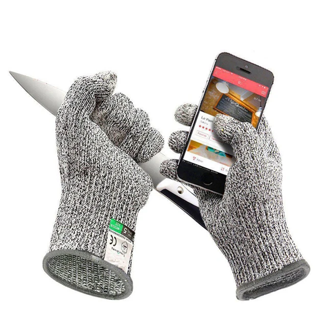 NoCry Cut Resistant Gloves Food Grade with 3 Touchscreen Capable Fingers;  Protective Kitchen Gloves for Cutting; Use Cut Gloves as Fish Gloves,  Butcher Gloves or Wood Carving Gloves, Small : : Home