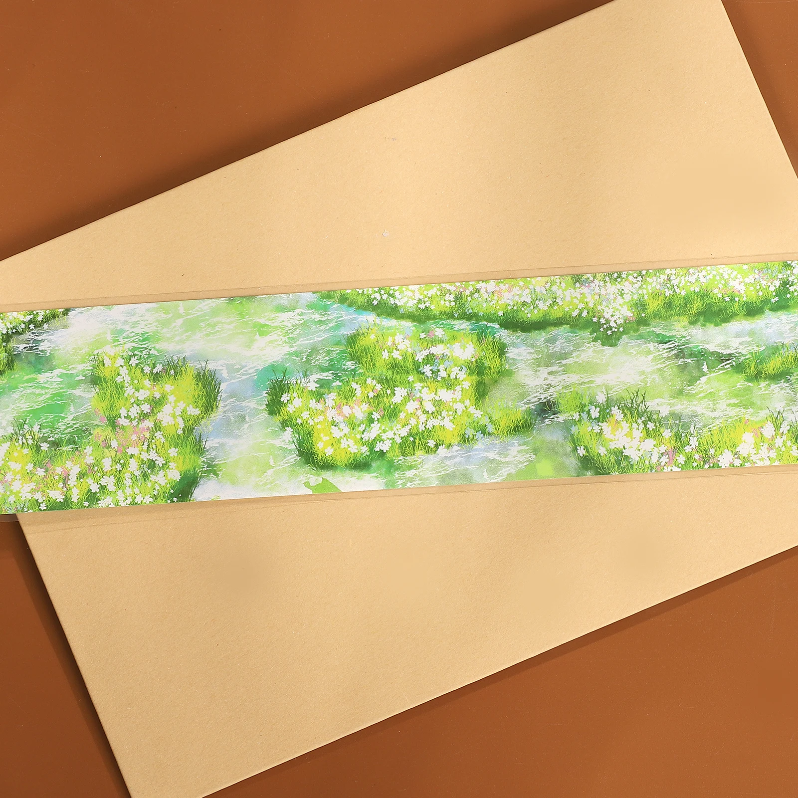 40mm*5m 빈티지 연못 식물 꽃 풍경 PET 테이프 크리 에이 티브 DIY 저널 재료 콜라주 스크랩북 편지지