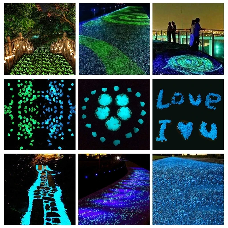 1000pcs Luminous Stones Glow In Dark Fish Tank Pebbles For Home Garden Aquarium Decoration Microlandscape Plant Pot Decor Rocks glow stones,decorative stones,artificial stones