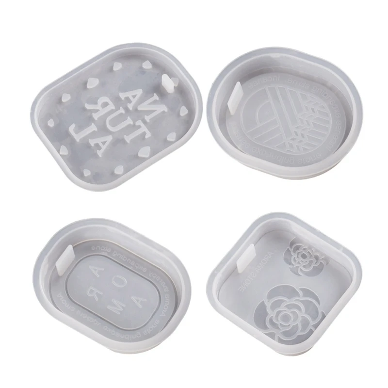 

N58F DIY Silicone Mold with Hole, Letter/Ear of Wheat/Flower Plaster Listing Resin Epoxy Mold Gypsum Diffuser