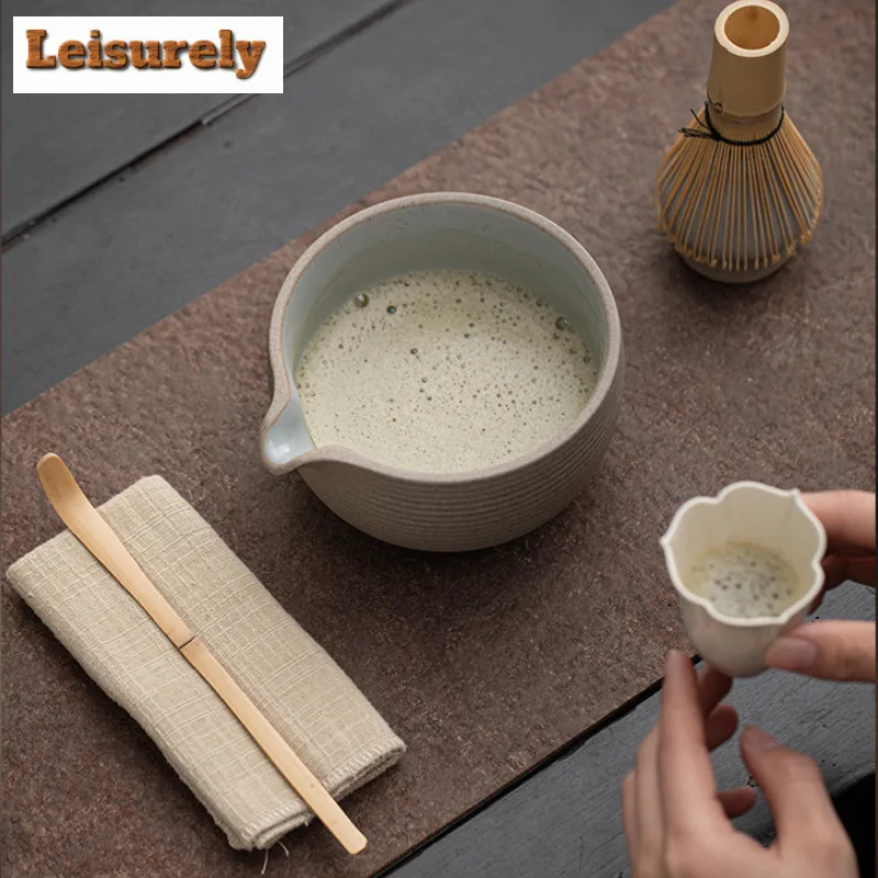 Ancient Pottery Tea Set Complete Set Matcha Beater Tea Brush Japanese Matcha Set Kit Tea Maker Tea Ceremonial for Beverage Shop