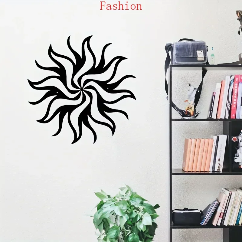 

Metal Black Sun Indoor Outdoor Decoration Garden Decoration Abstract Metal Art Wall Hanging Home Decor Bedroom Office Background