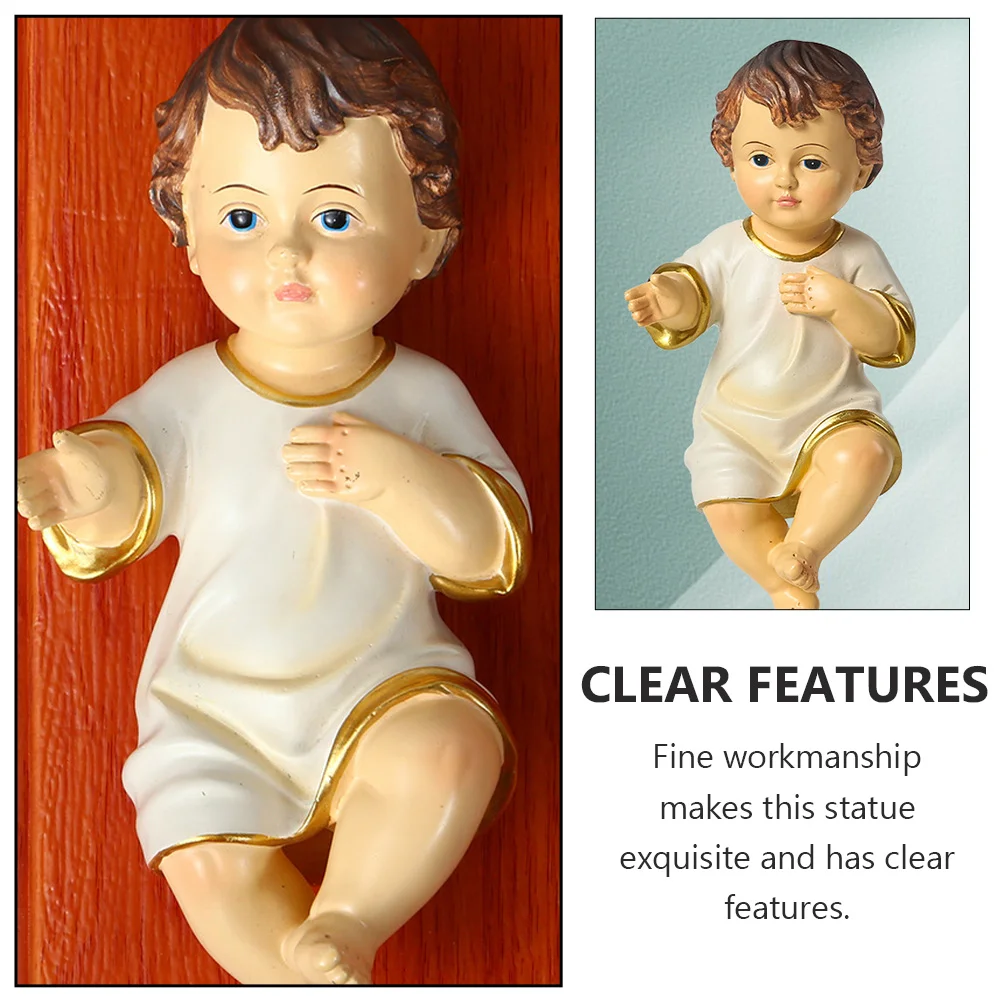 

Decor Religious Holy Child Ornament Resin Saint Baby Adornment Jesus Figurine Accessories Home White Statue
