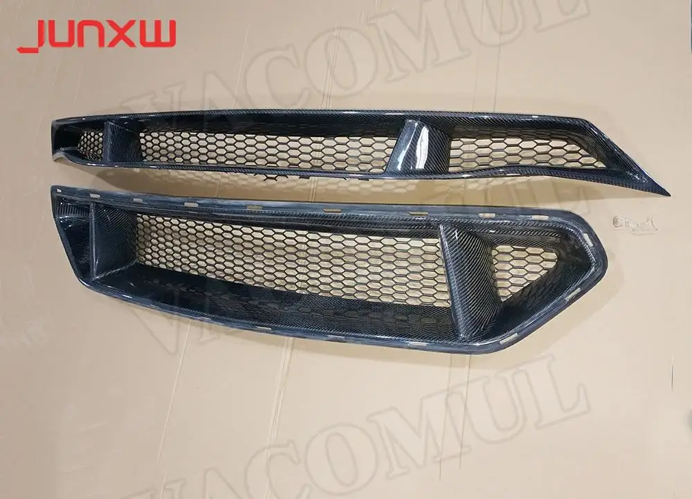 

Carbon Fiber Car Front Bumper Mesh Grille Grills for Ford Mustang 2018 + Car Styling FRP
