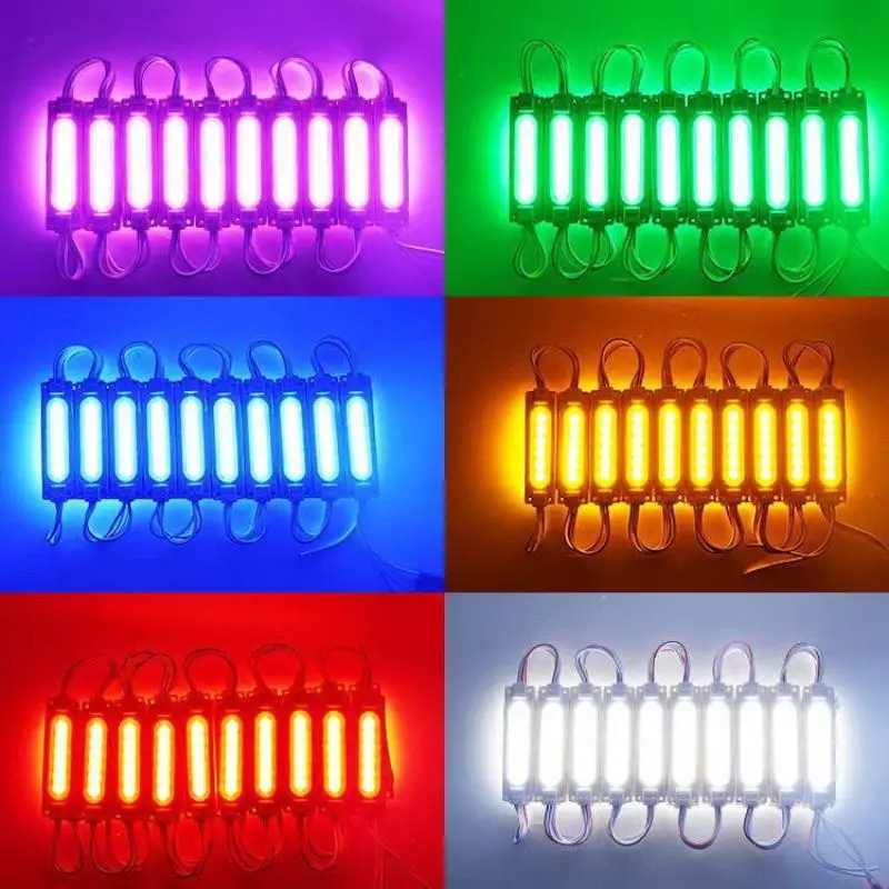 10개/세트 12V/24V 멀티컬러 LED 모듈 COB 조명 백라이트 샵 배너 방수 IP65 장 웜 화이트