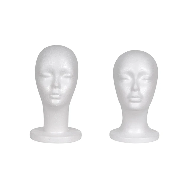 Female Styrofoam Wig Head, Manikin Foam Head, Hat Wig Display Stand For  Style Model And Display Hair Hats And Hairpieces