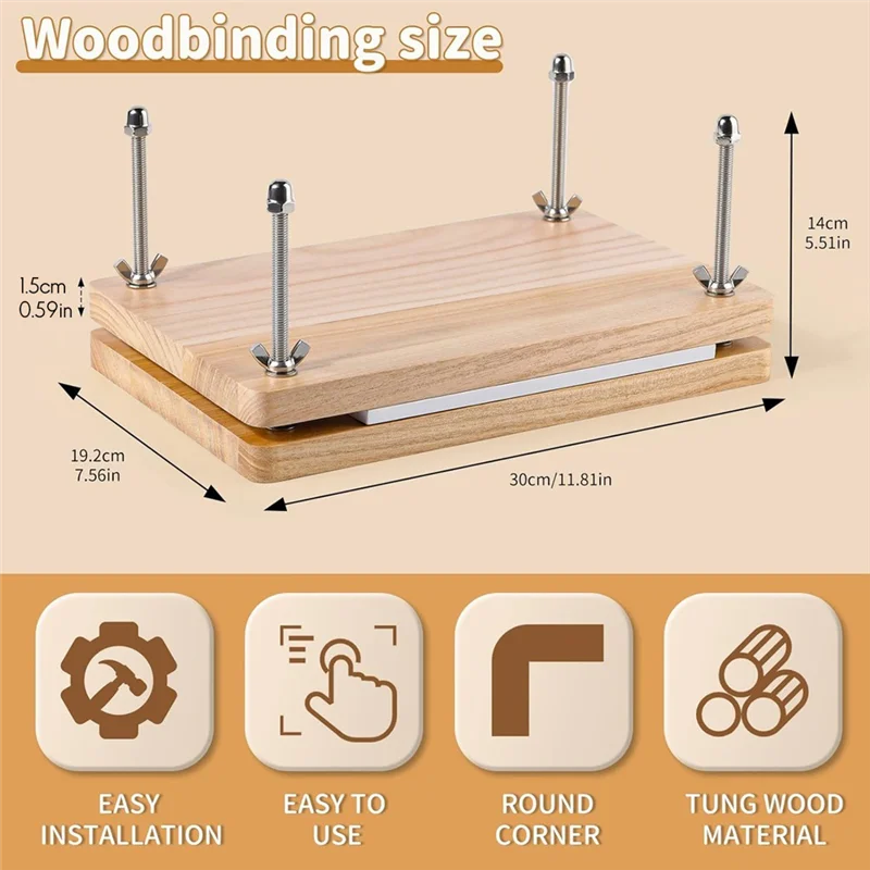 북 프레스, 책 바인딩 키트, 제본 용품, 초보자를위한 책 바인딩 키트 DIY 7.9X11.6 인치 용 뼈 폴더 도구