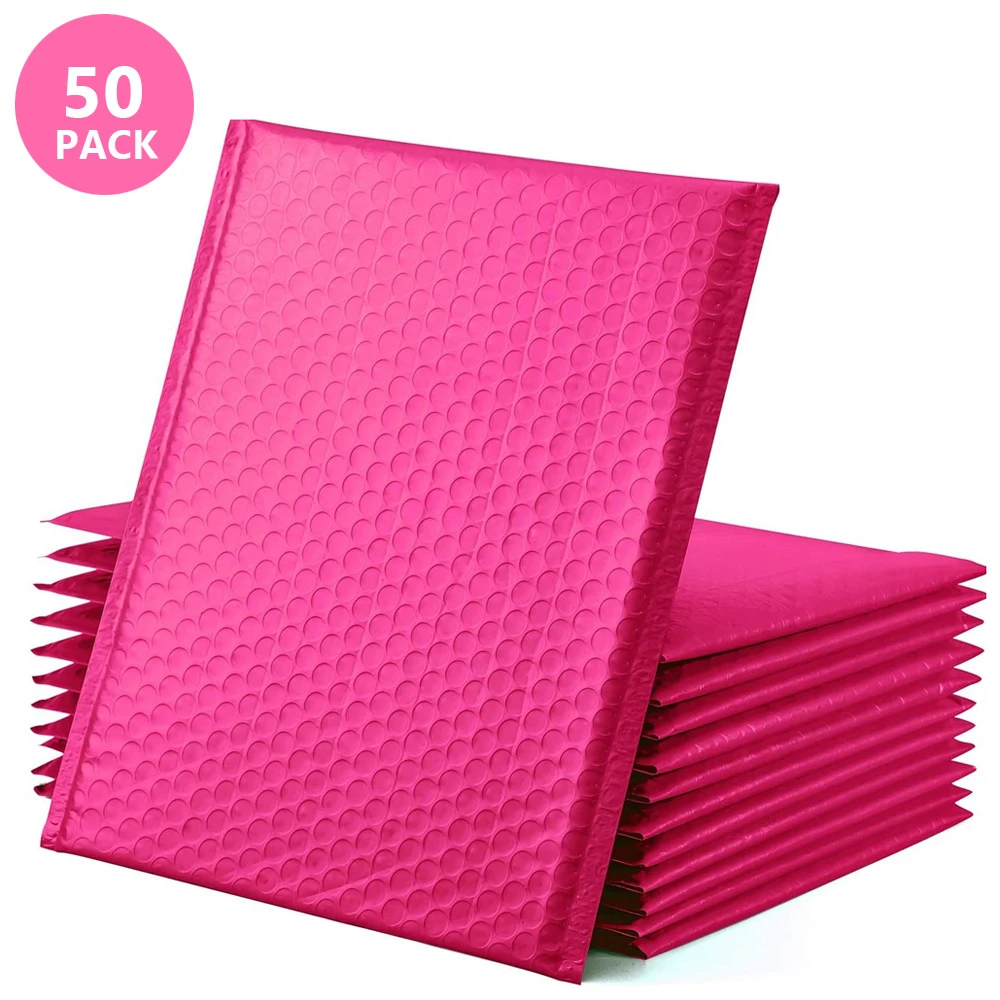 50pcs Pink Foam Envelope Bags Self Seal Mailers Padded Shipping