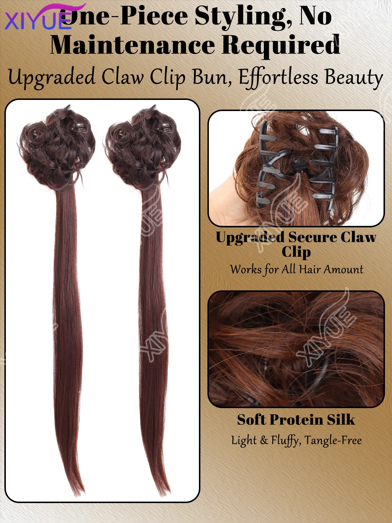 XY 합성 더블 포니테일, 트위스트 디자인 클로 클립 푹신한 블랙 더블 포니테일 헤어 익스텐션 여성용 데일리 파티 코스프레