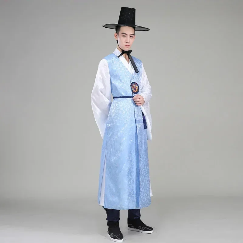 

High Quality Orthodox Silk Korean Traditional Costume Wedding Costume Satin Male Hanbok Korean Ethnic Clothing for Men