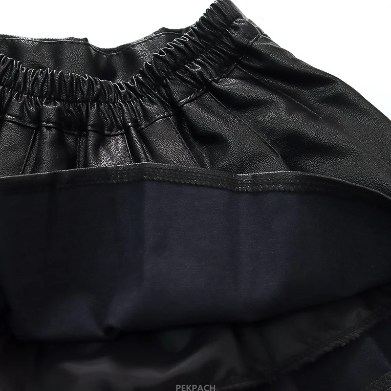 Preppy 스타일 어린이 짧은 가죽 스커트 여자 브랜드 디자인 미니 PU Pleated 치마 어린이 JK 의류 학교 의상 3-11 Y