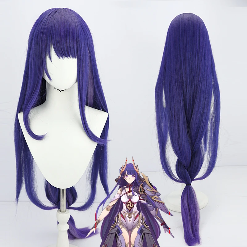 

Game Genshin Impact Beelzebul Cosplay Wig Raiden Shogun Raiden Ei Synthetic Wigs Hair Heat Resistant Role Play Halloween