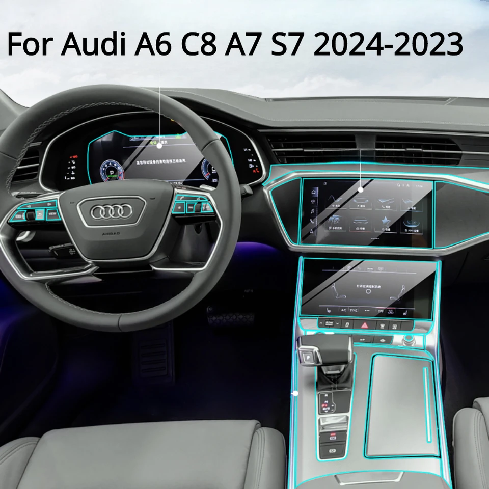 For Audi A6 A7 C8 2019-2021Car Interior Center Console Transparent TPU  Protective Anti-scratch Repair Film Accessories Refit - AliExpress