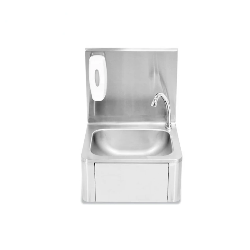 durable-stainless-steel-knee-operated-hand-washing-sink-with-basin