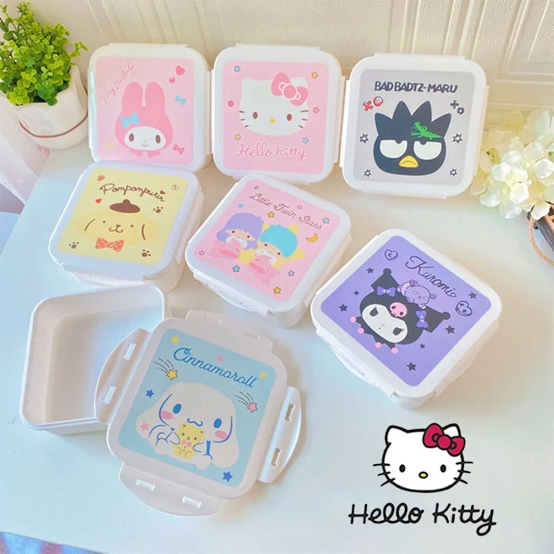 4Pcs Sanrio Hello Kitty Food Storage Container Box with Lid Kitchen Fruit  Meat Pickle Sealed Fresh-keeping Box Reusable Crisper - AliExpress