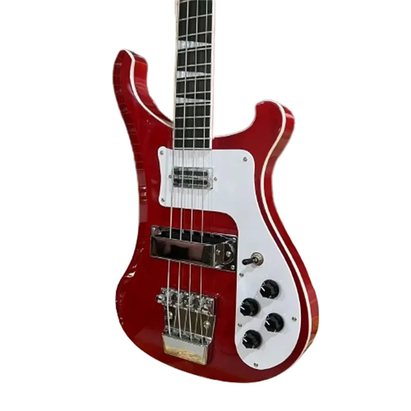 Rickenback 4003 Basso Chitarra Elettrica Trasparente Colore Rosso Tastiera In Palissandro Chitarra Di Alta Qualità