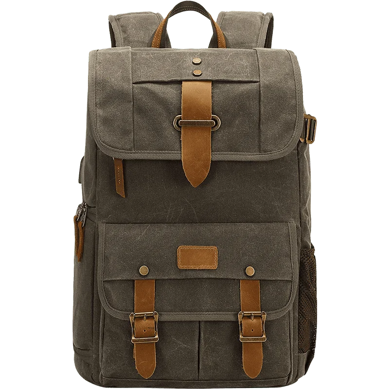 

Водонепроницаемый кожаный рюкзак для фотоаппарата, с USB-портом