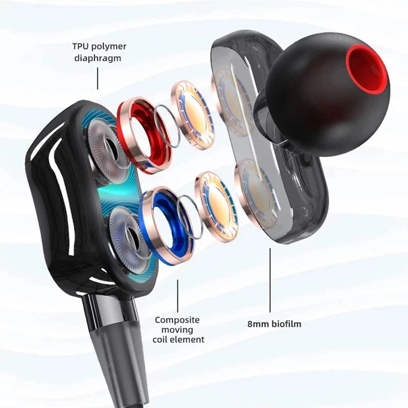 Original Iconic Brand HE05 Pro Wireless Bluetooth Neckband Earphone IPX5 Waterproof Microphone Sports Noise Reduction 4-Speaker