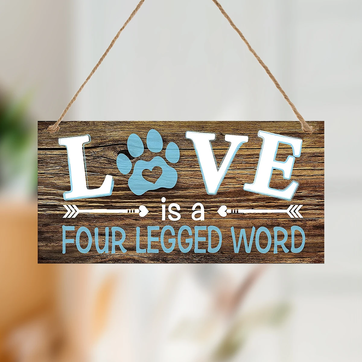 1PC, Valentine's day, simple and creative dog reminder signboard, lightweight wooden material reminder decorative tag