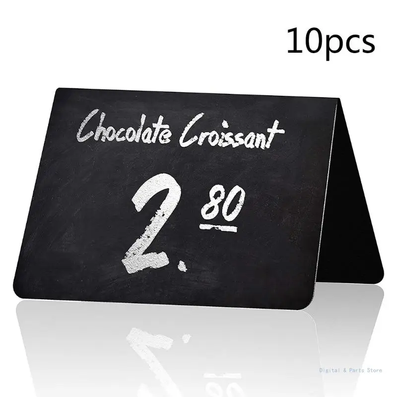 M17F Pack of 10 Mini Chalkboard Table Tent Signs Double Sided Blackboard 4"x3" for Restaurant Menu Food Labels Outdoor Party