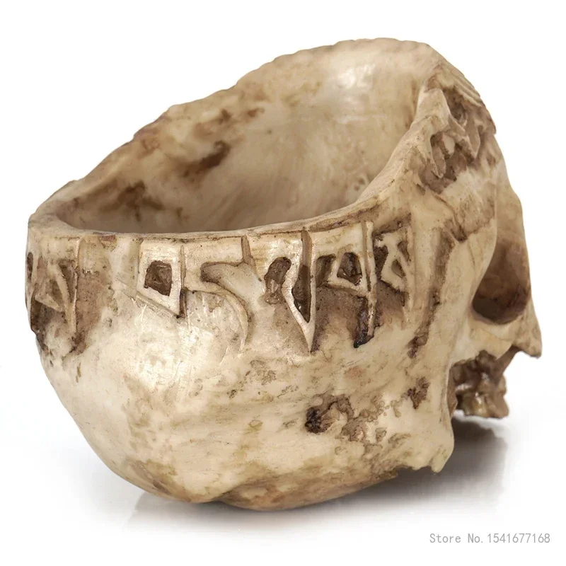 Halloween Micro Landscape Flower Pot Large Caliber Imitation Stone Resin Process House Home Garden Flowerpot Creative House, 1Pc