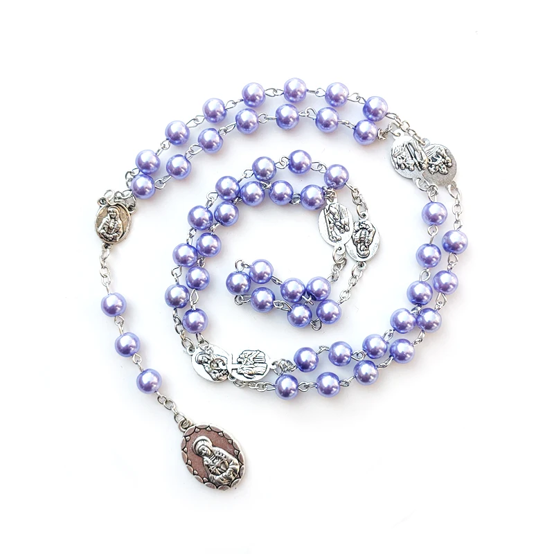 Seven Sorrows Pearl Rosary Necklace 3