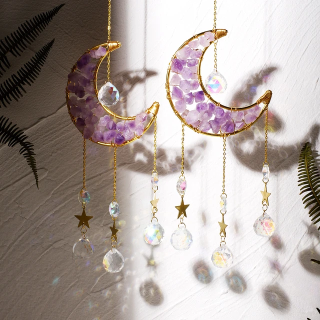 Attrape-soleil et lune en cristal, prisme arc-en-ciel, vent tendance,  décoration de jardin - AliExpress