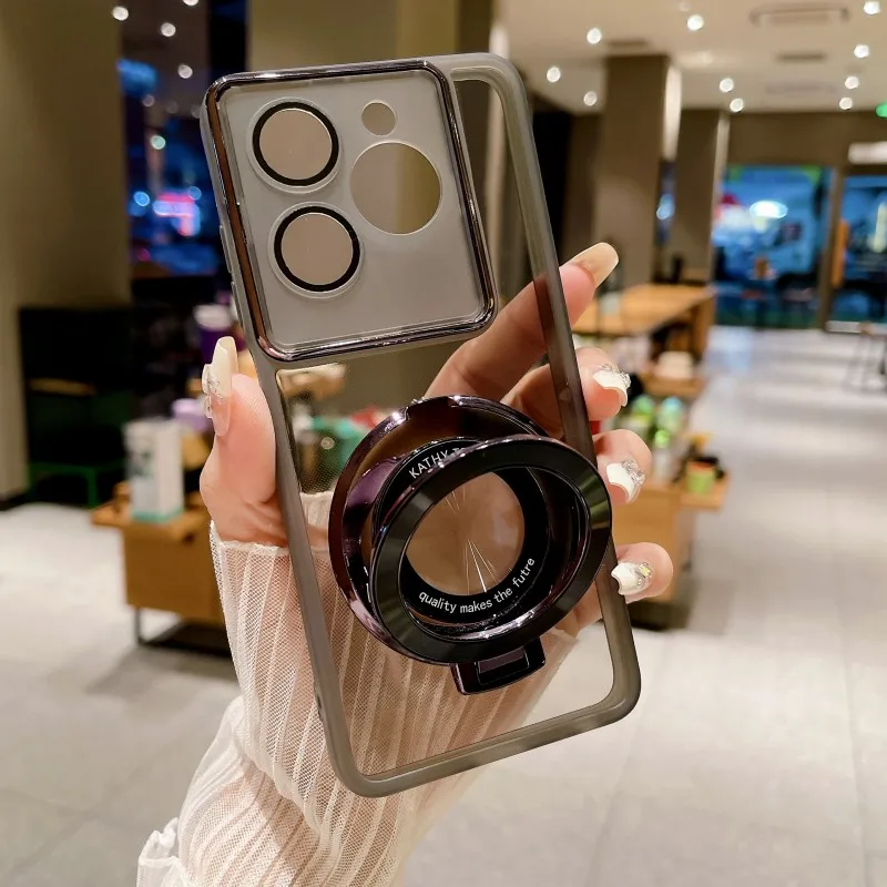 Wireless Magnetic Stand Case with Ring Holder, Clear Soft Cover