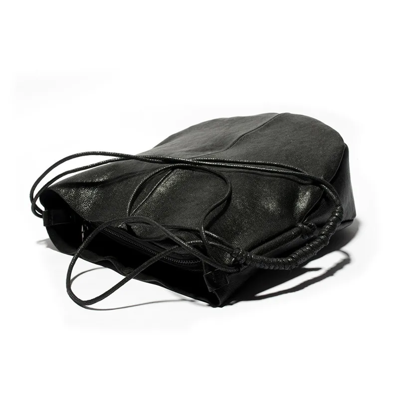 Soft sheep skin Bag Women's leather new luxury Tote bag One shoulder cross-body retro black weekend vacation shopping bag